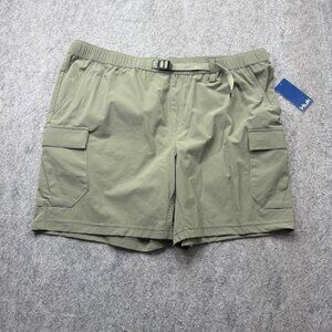 Huk Creekbed Cargo Shorts Men 2XL Green Fishing Hiking Vented Elastic Waist 7"